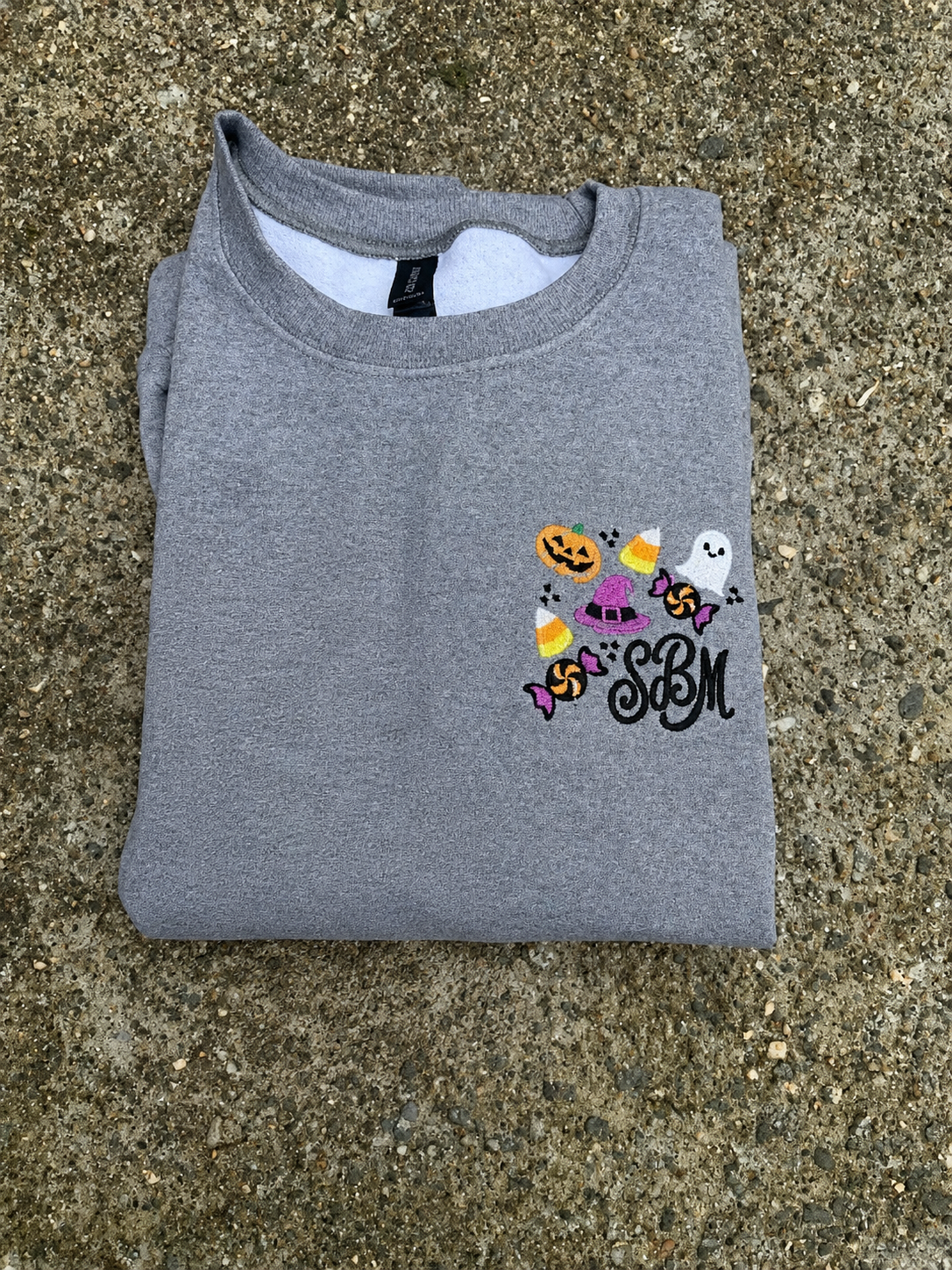 The Candy Coven | Personalized Embroidered Halloween Monogram Sweatshirt