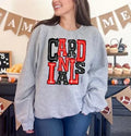 Cardinals Red and Black Sporty Varsity Doodle DTF Transfer - Merch Girls
