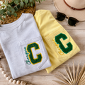 Sideline Script Custom Mascot Glitter HTV Letter Embroidered Spirit Shirt