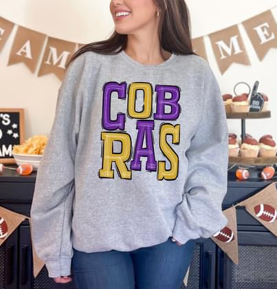 Cobras Sporty Varsity Doodle DTF Transfer