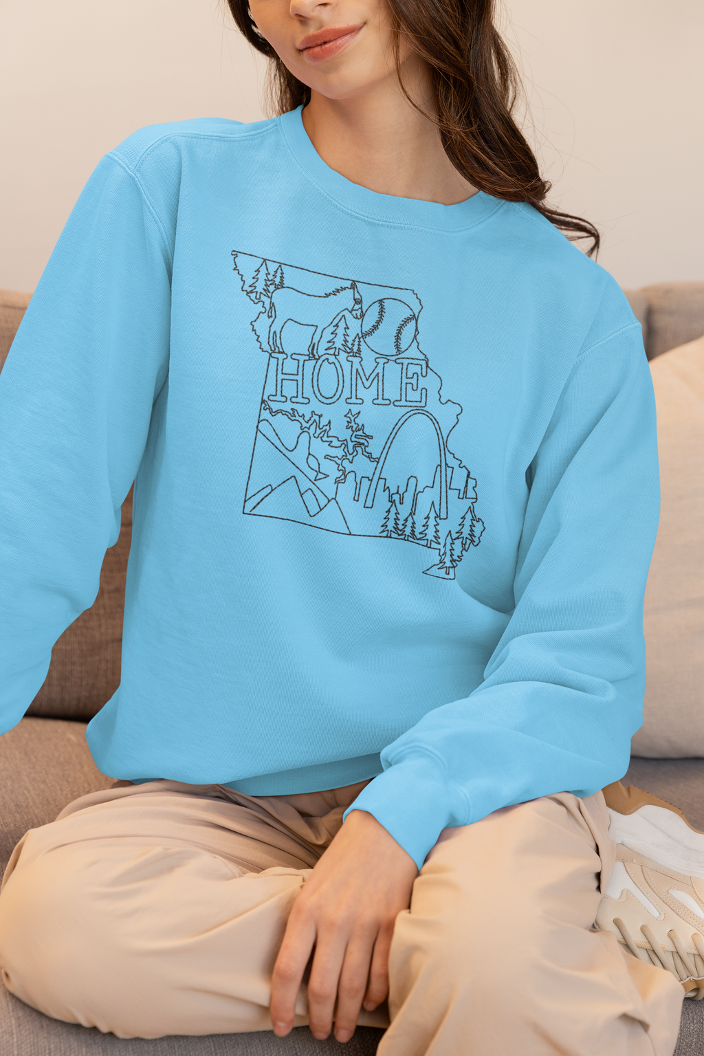 Home State Linework Embroidered Shirt | QUICK SHIP