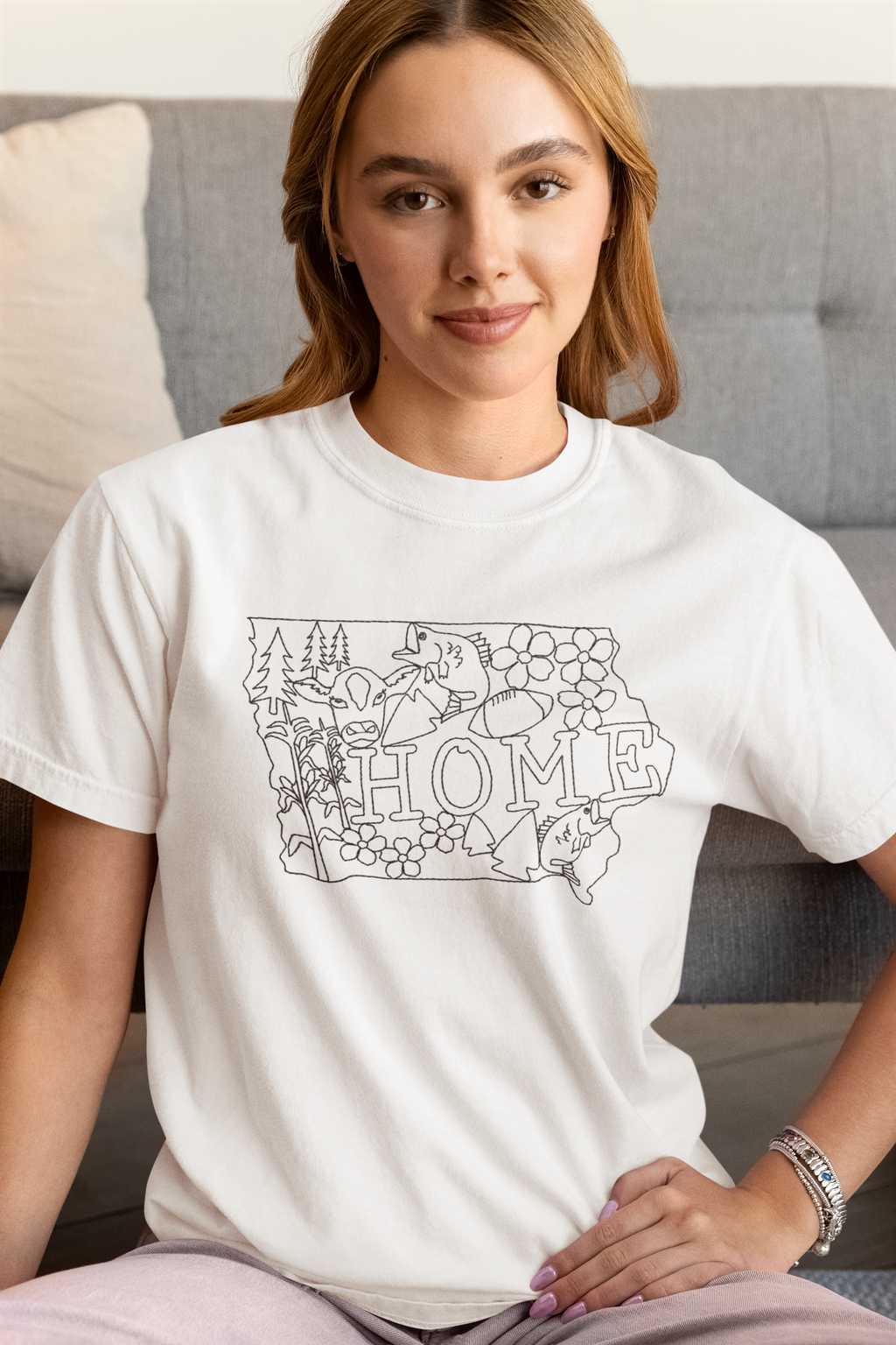 Home State Linework Embroidered Shirt | QUICK SHIP