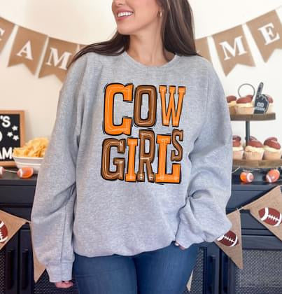 Cowgirls Sporty Varsity Doodle DTF Transfer