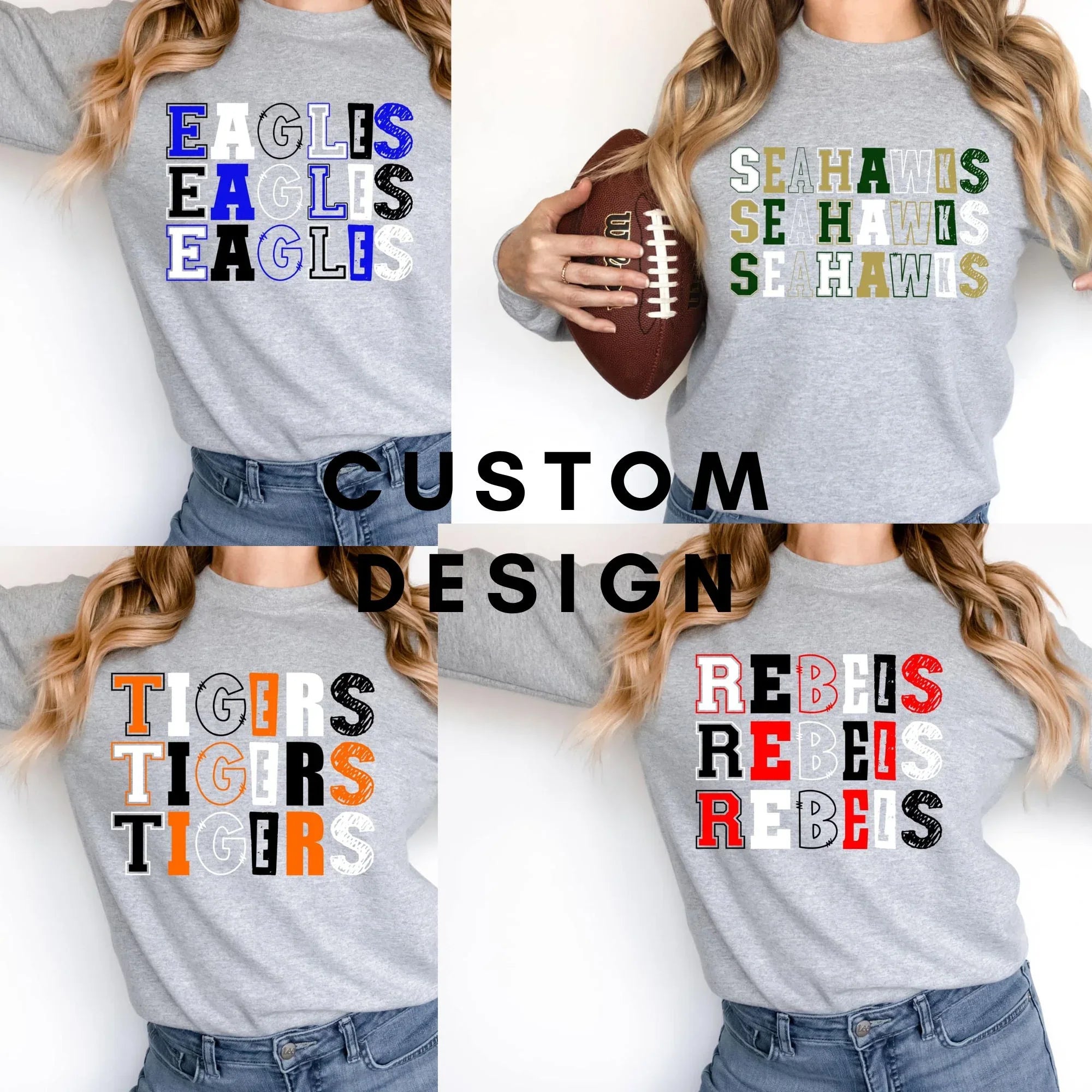 Custom Varsity Letters Macot Design Mockup- No Physical Item! - Merch Girls