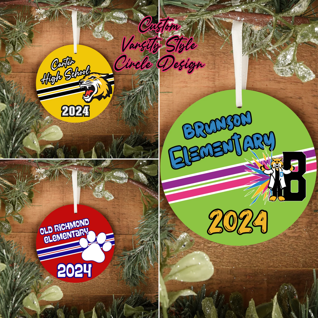 Custom Varsity Style Mascot Ornament - No Physical Item! - Merch Girls