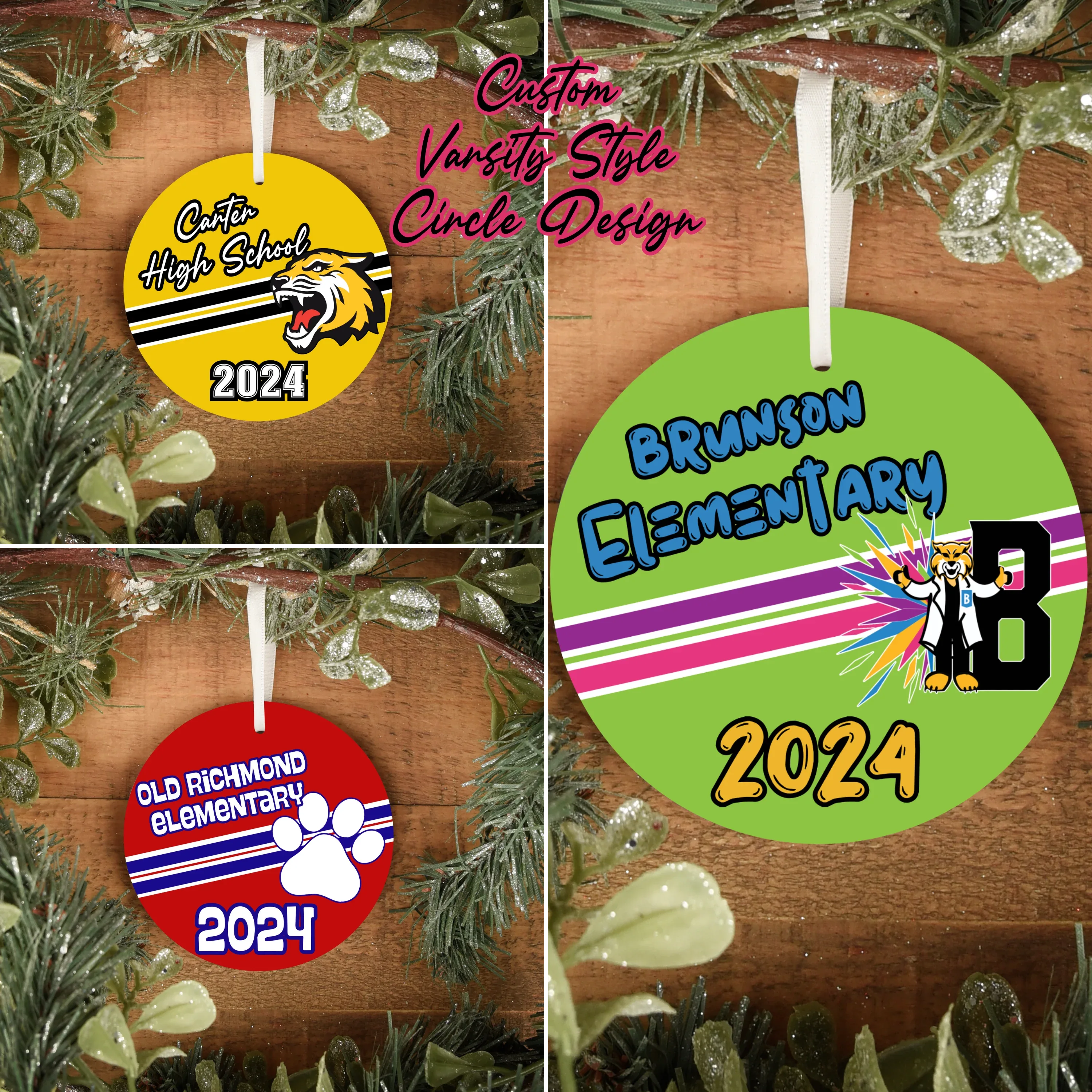 Custom Varsity Style Mascot Ornament - No Physical Item! - Merch Girls