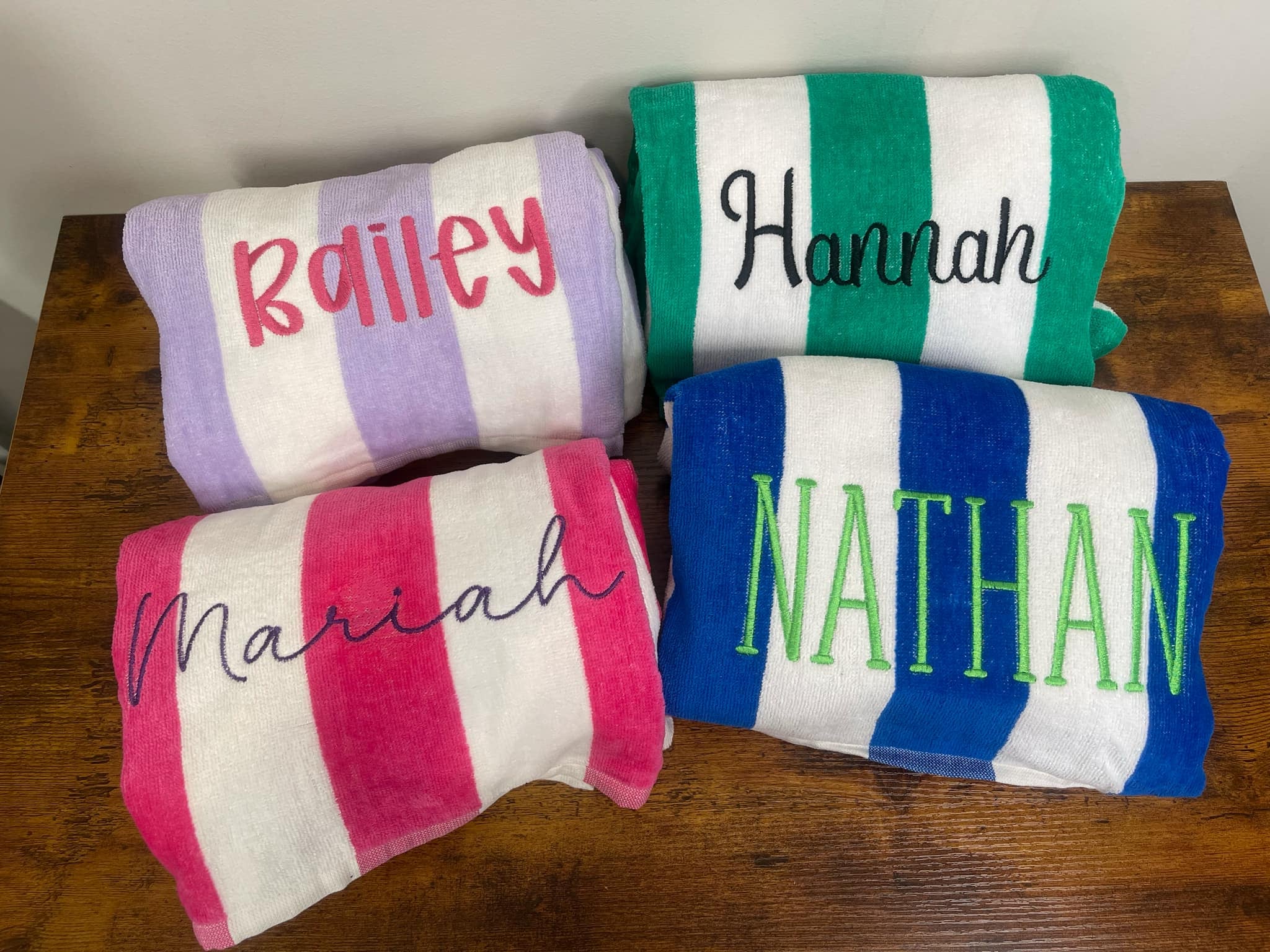 Embroidered Beach Towels 58" x 28 **5-7 business day TAT**