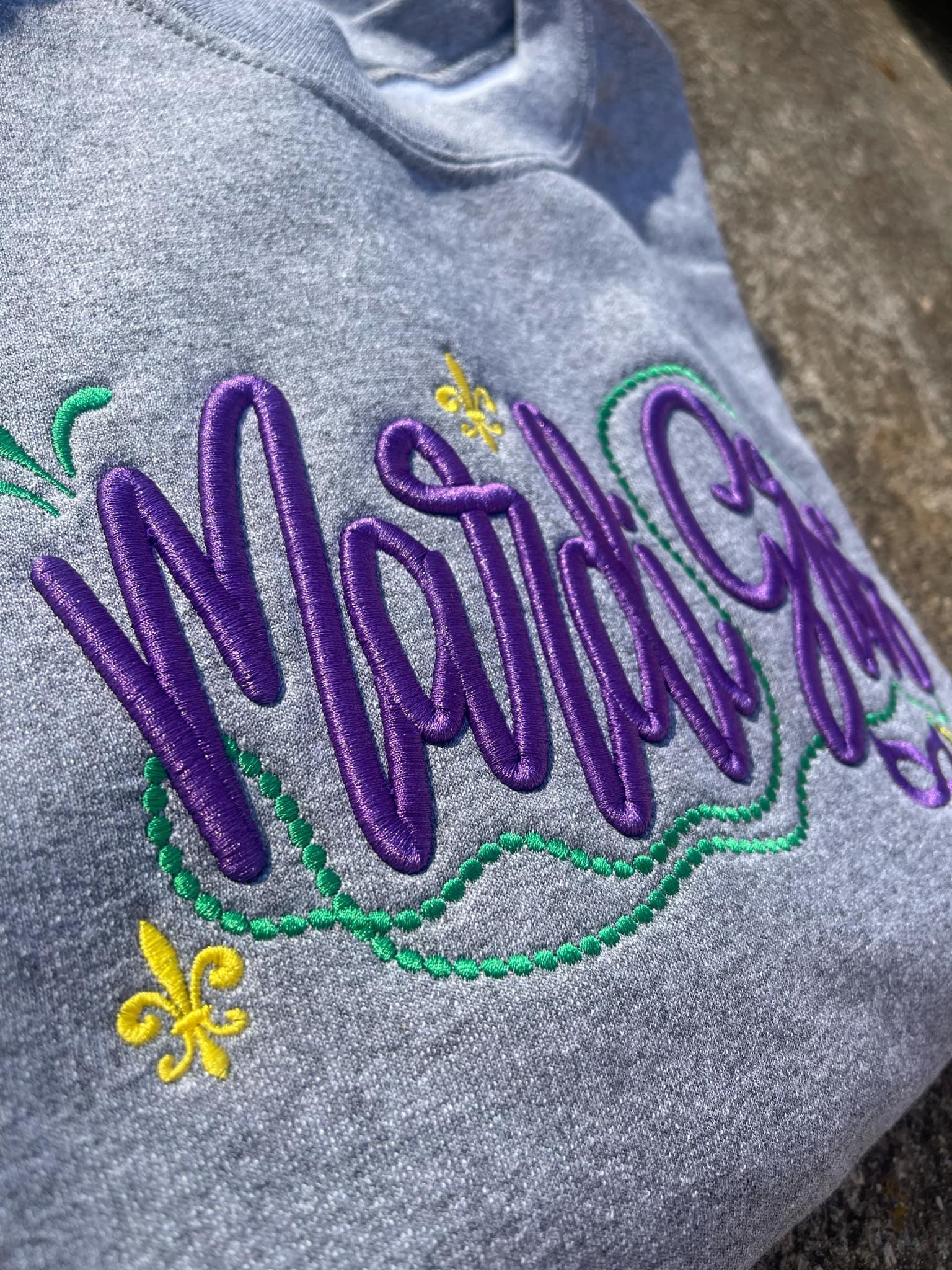 Mardi Gras 3D Puff Embroidered Shirt - Merch Girls