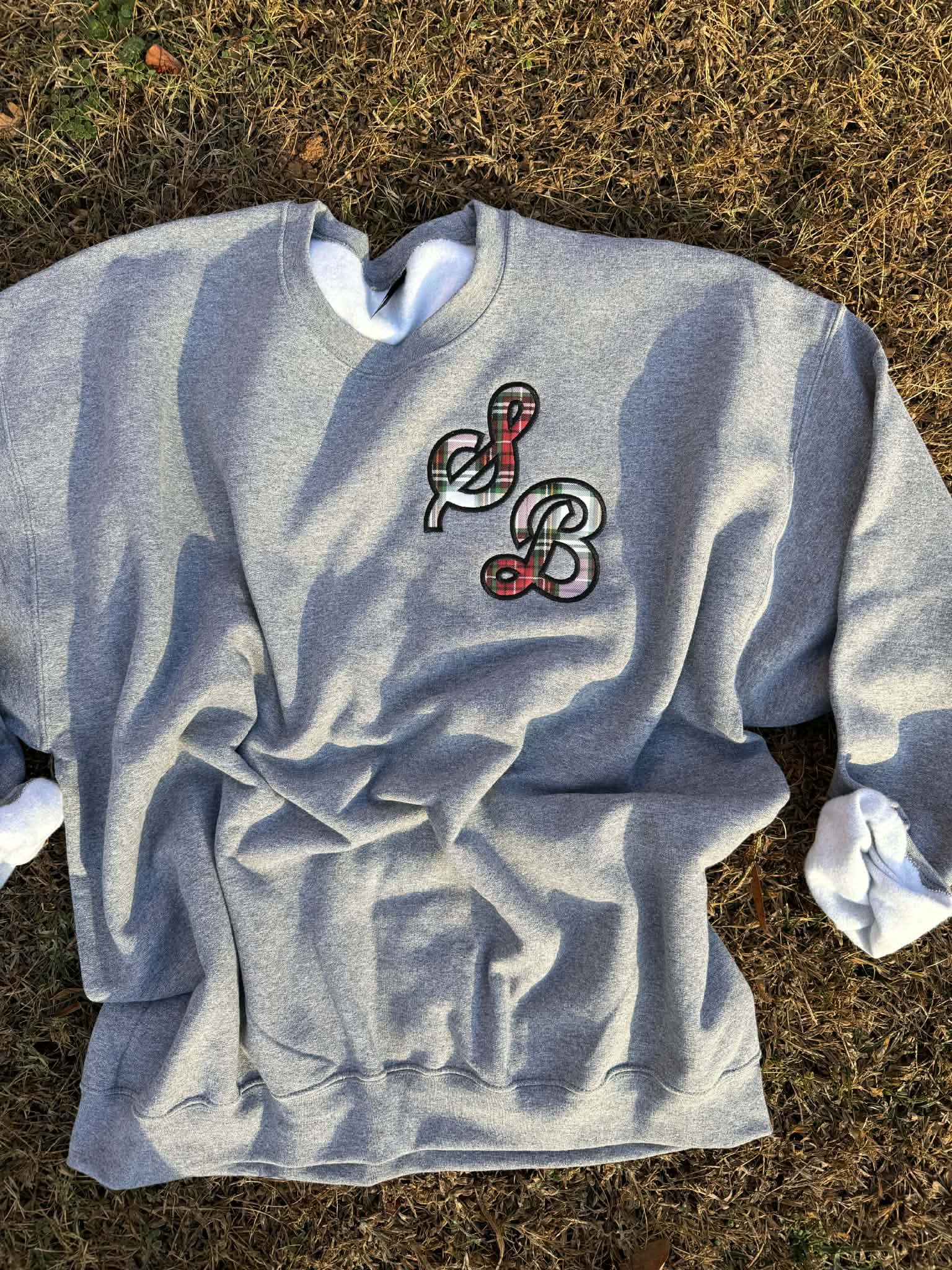 Sporty Script Monogram Applique Sweatshirt