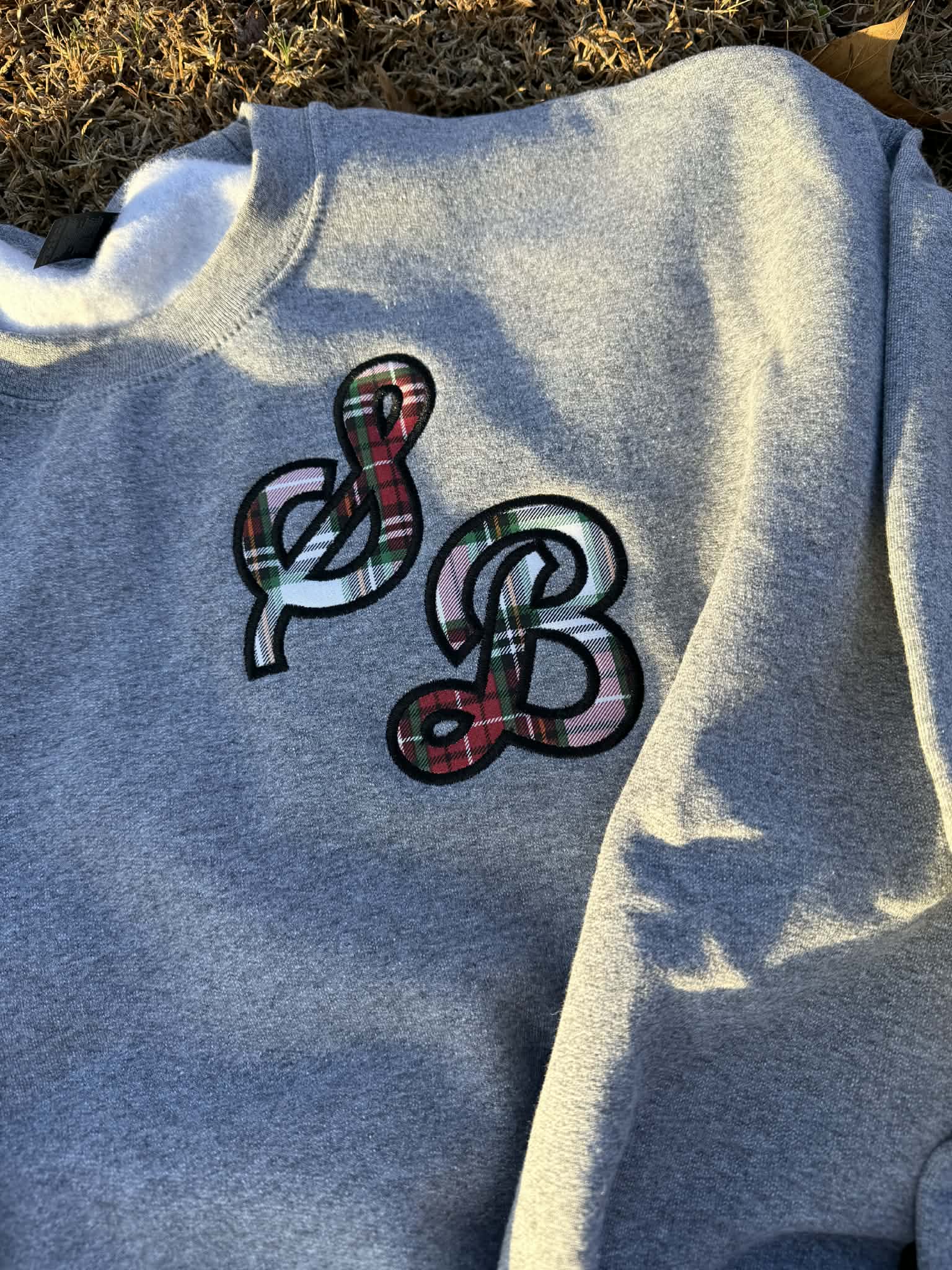 Sporty Script Monogram Applique Sweatshirt
