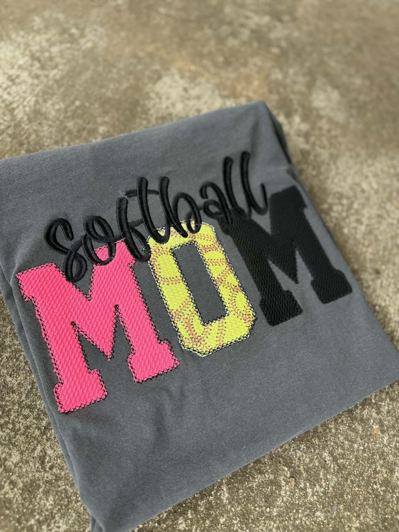 Baseball or Softball Custom Colors Applique Embroidered Shirt