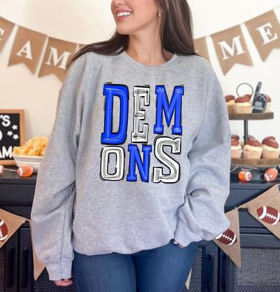 Demons Sporty Varsity Doodle DTF Transfer