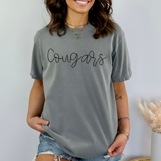 Cougars Faux Handstitched DTF Transfer