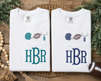 Custom Football Monogram Embroidered Pocket Tee
