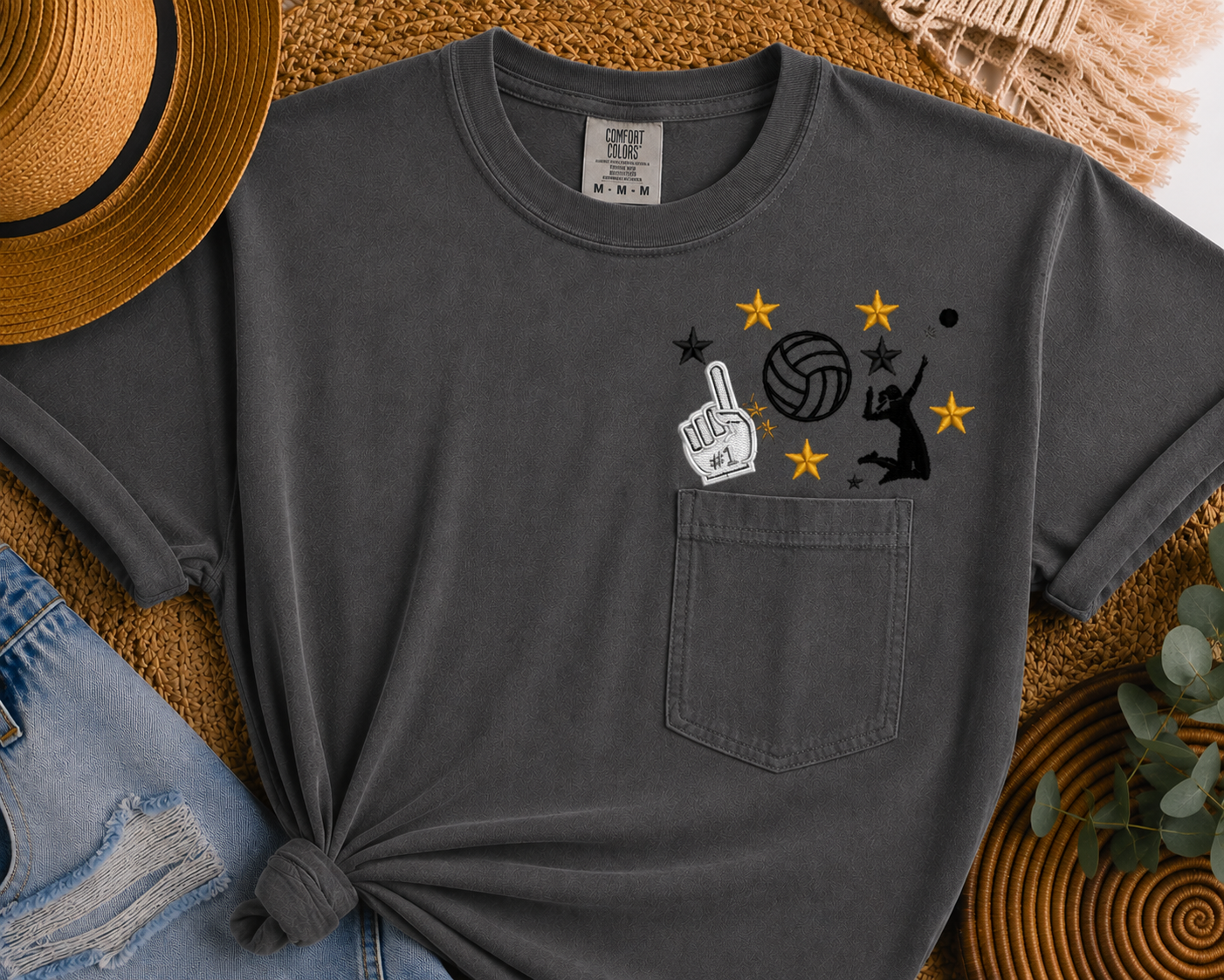 Meet Me At The 50 | Custom Embroidered Football Pocket Tee