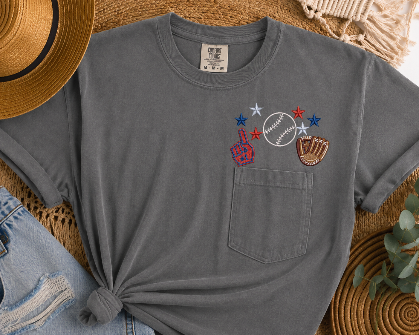 Meet Me At The 50 | Custom Embroidered Football Pocket Tee