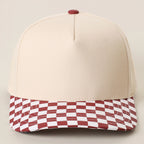 Custom Embroidered Checkered Bill Baseball Hat | Personalized Text Snapback Hat