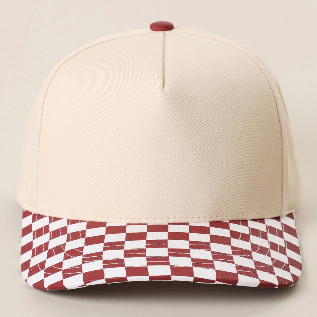 Custom Embroidered Checkered Bill Baseball Hat | Personalized Text Snapback Hat