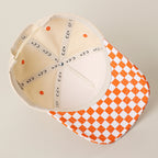 Custom Embroidered Checkered Bill Baseball Hat | Personalized Text Snapback Hat