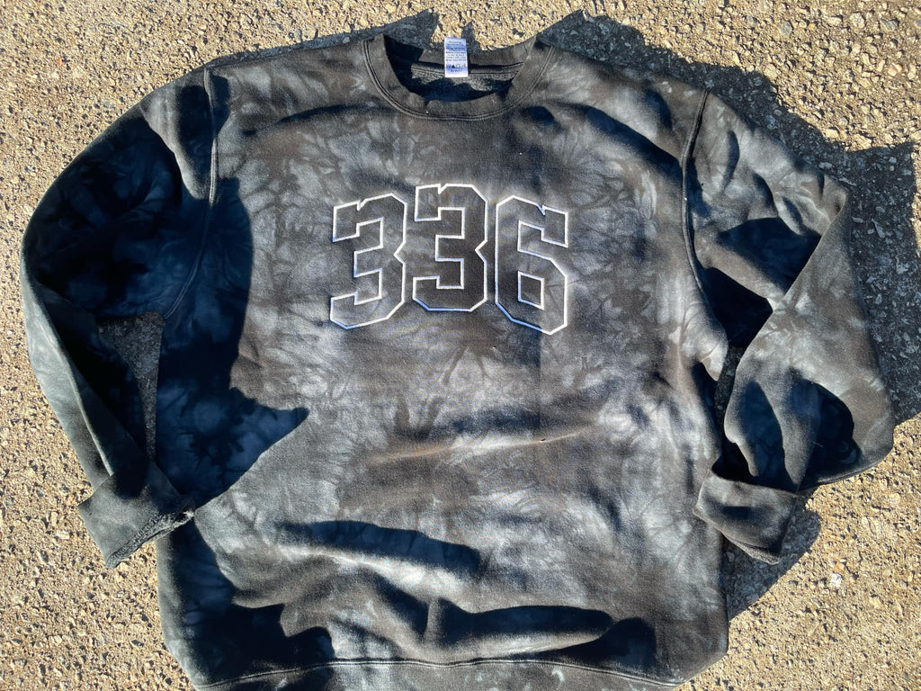 Custom Varsity Word Embroidered Tie-Dyed Sweatshirt