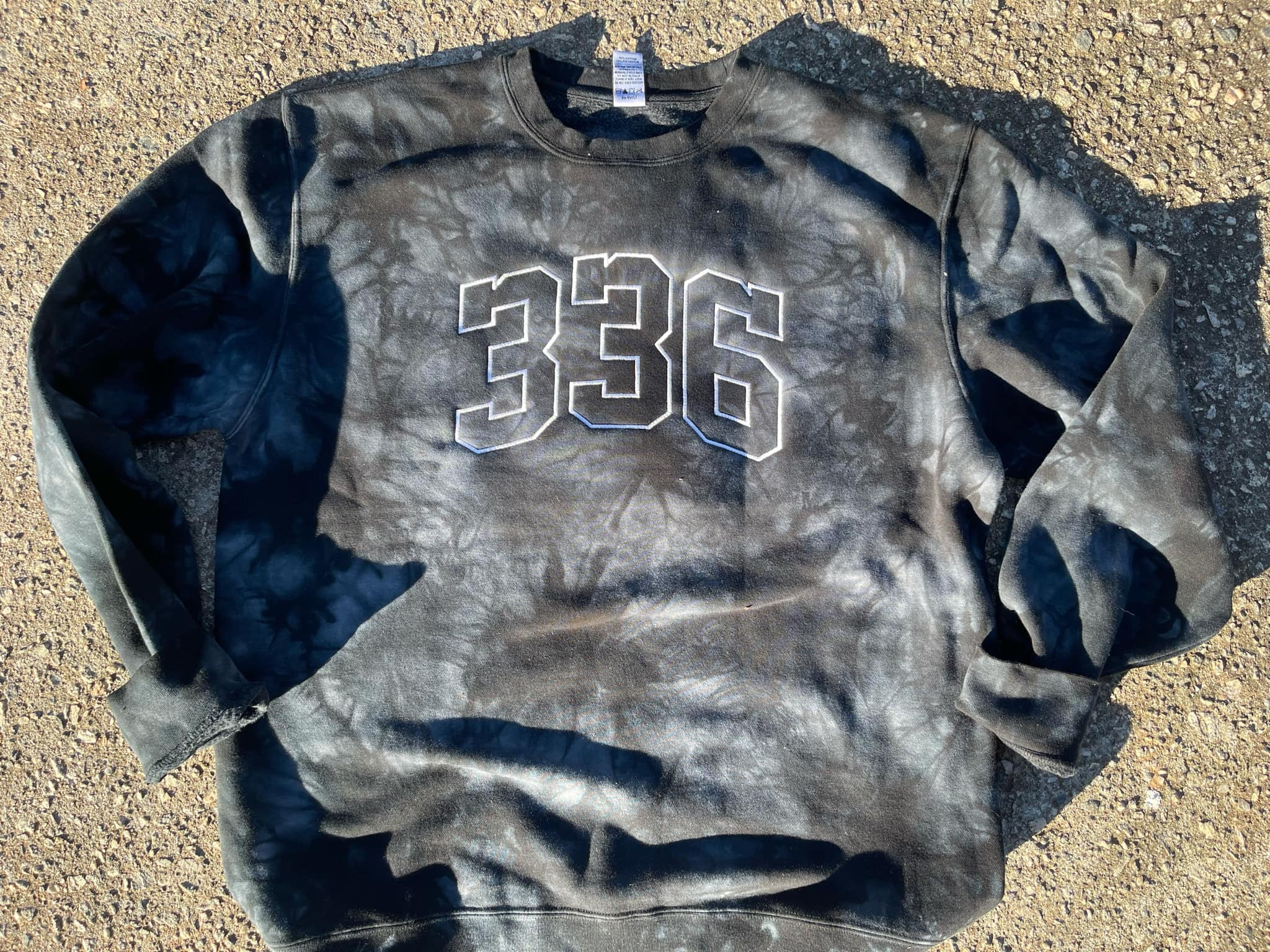 Custom Varsity Word Embroidered Tie-Dyed Sweatshirt