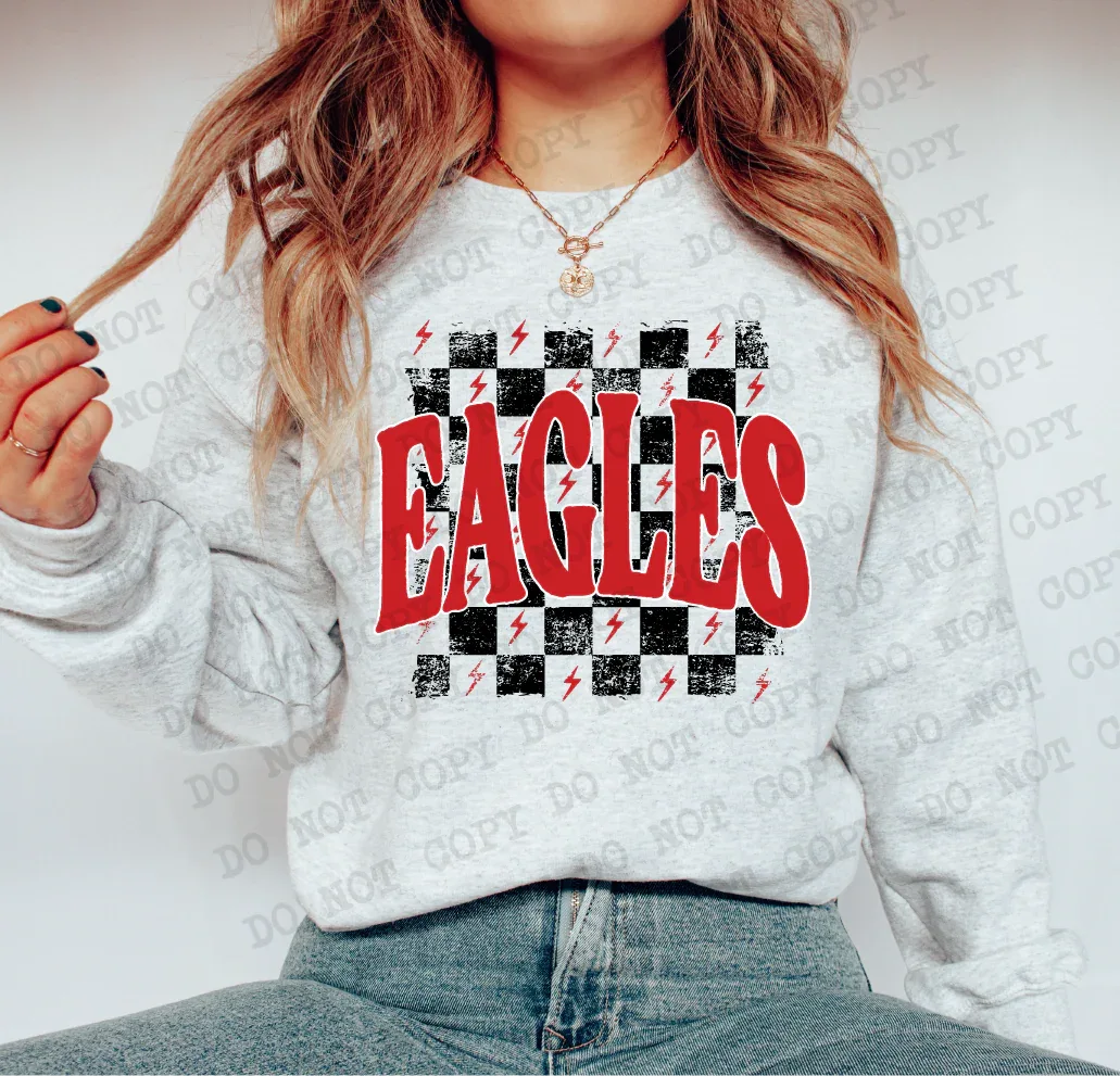 Eagles Red/Black DTF Transfer - Merch Girls