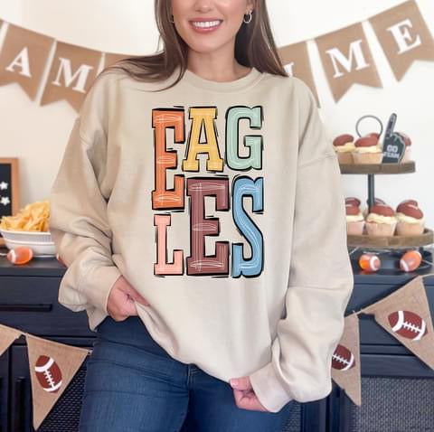 Eagles Boho Sporty Varsity Doodle DTF Transfer