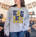 Eagles Navy and Gold Sporty Varsity Doodle DTF Transfer - Merch Girls