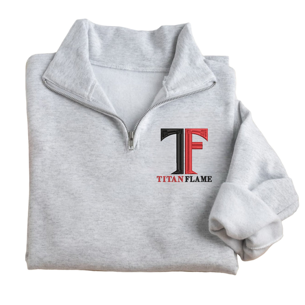 TF Embroidered Quarter Zip Fleece Sweatshirt