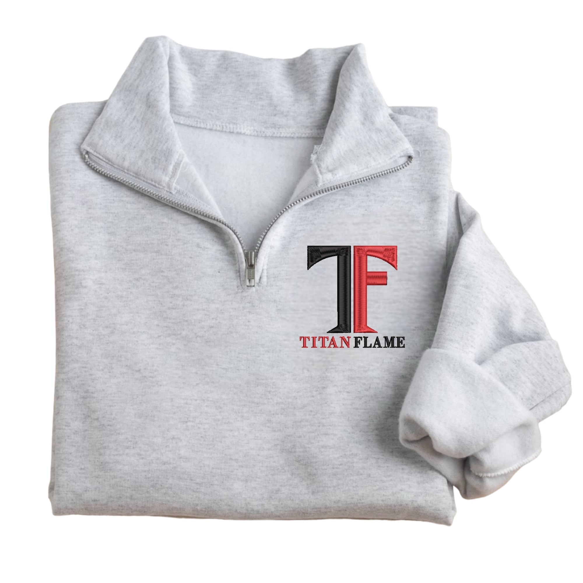 TF Embroidered Quarter Zip Fleece Sweatshirt