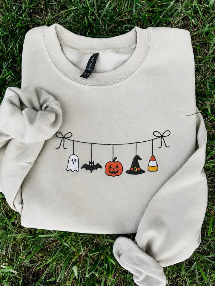 Halloween Banner Embroidered Shirt or Sweatshirt