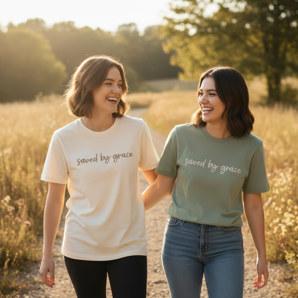 Saved by Grace Embroidered Shirt | Choose Style, Color & Thread