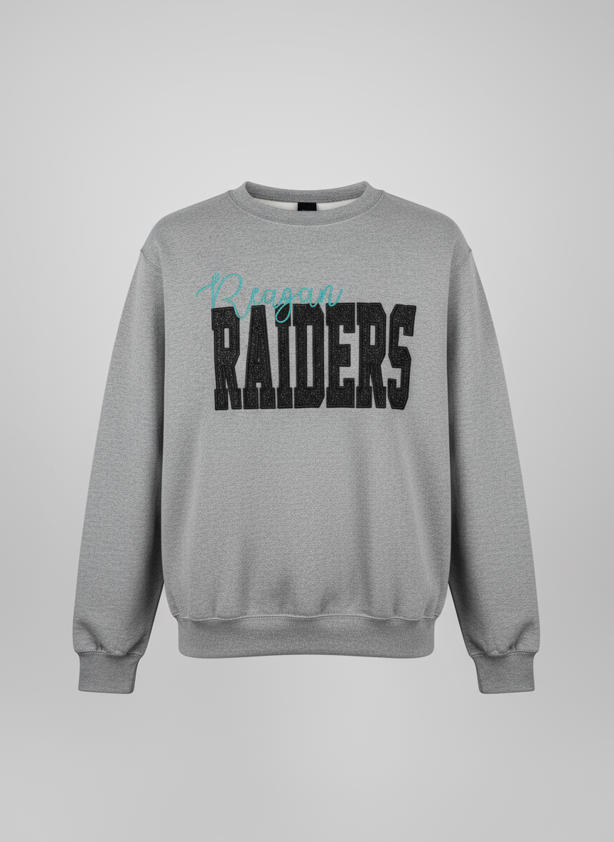 Custom School Spirit Better Together Glitter Applique Embroidered Sweatshirt