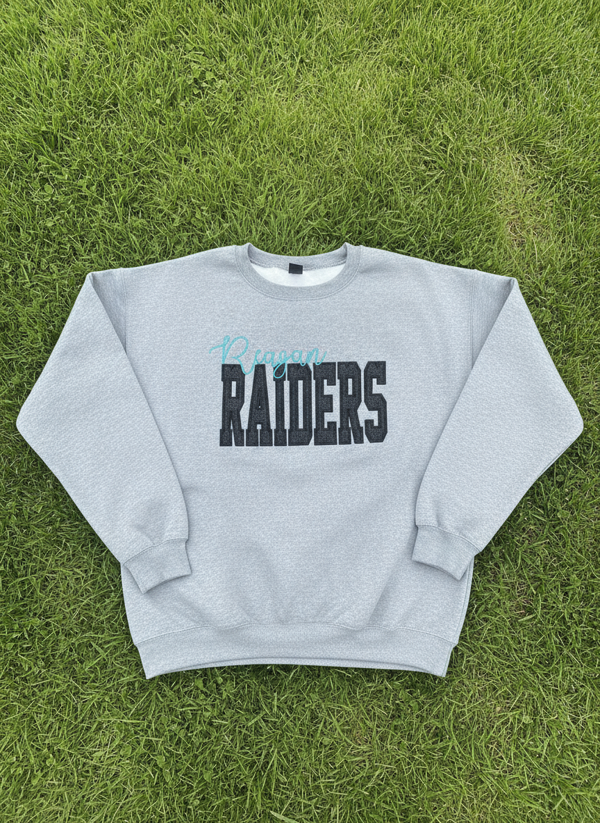 Custom School Spirit Better Together Glitter Applique Embroidered Sweatshirt