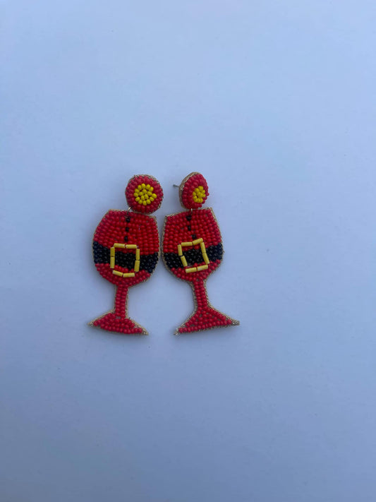 Sead Bead Earring-Santa Wine