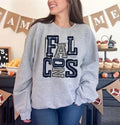 Falcons Navy and Silver Sporty Varsity Doodle DTF Transfer - Merch Girls