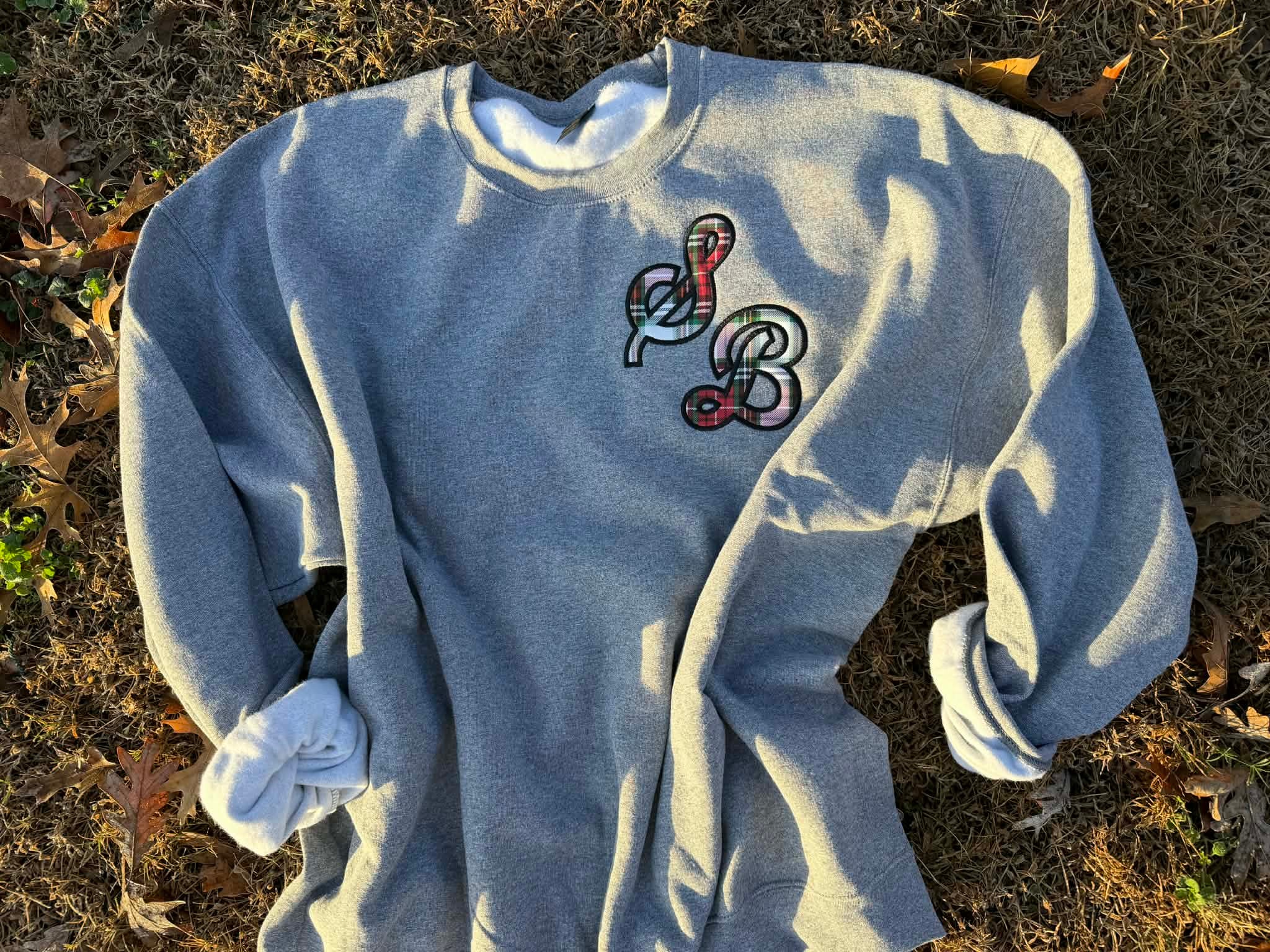 Sporty Script Monogram Applique Sweatshirt