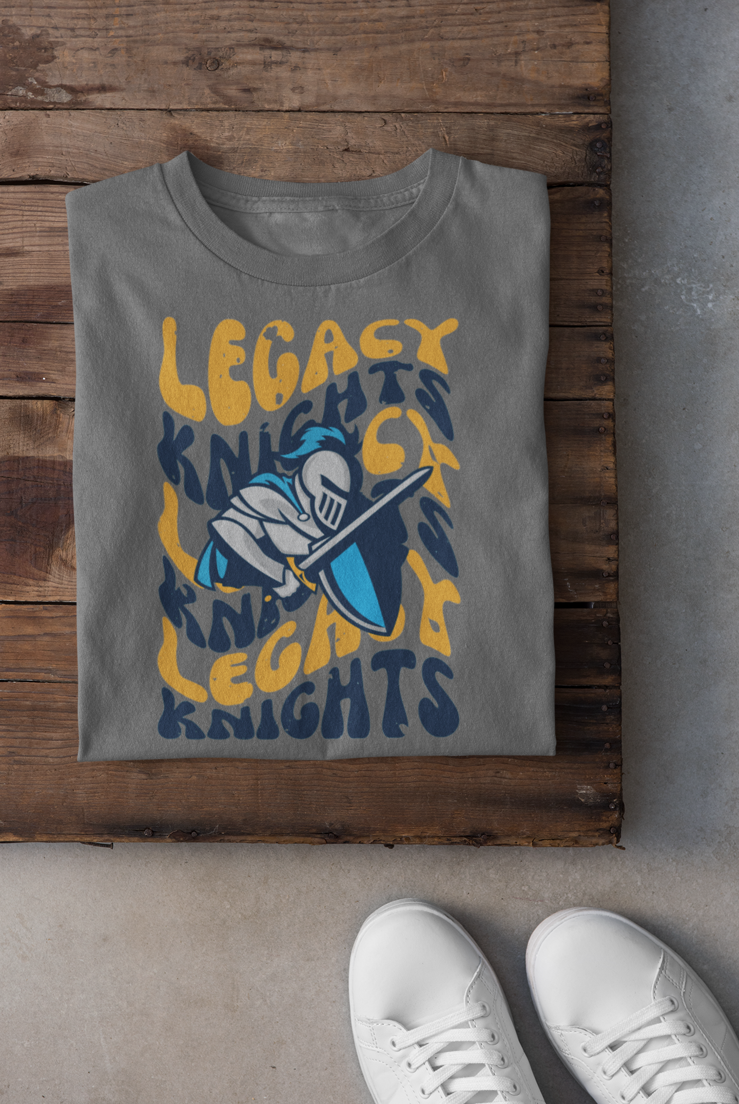 Legacy Knights Distressed Wavy Mascot Graphic Tee