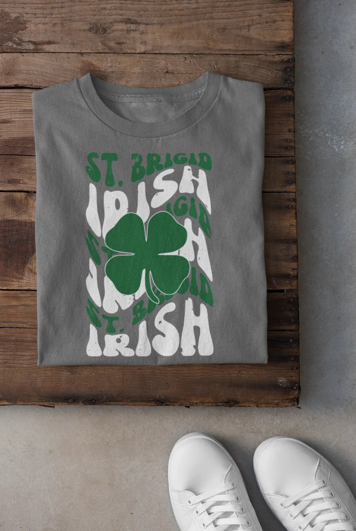 St. Brigid Irish Distressed Wavy Mascot Design DTF Transfer - Merch Girls