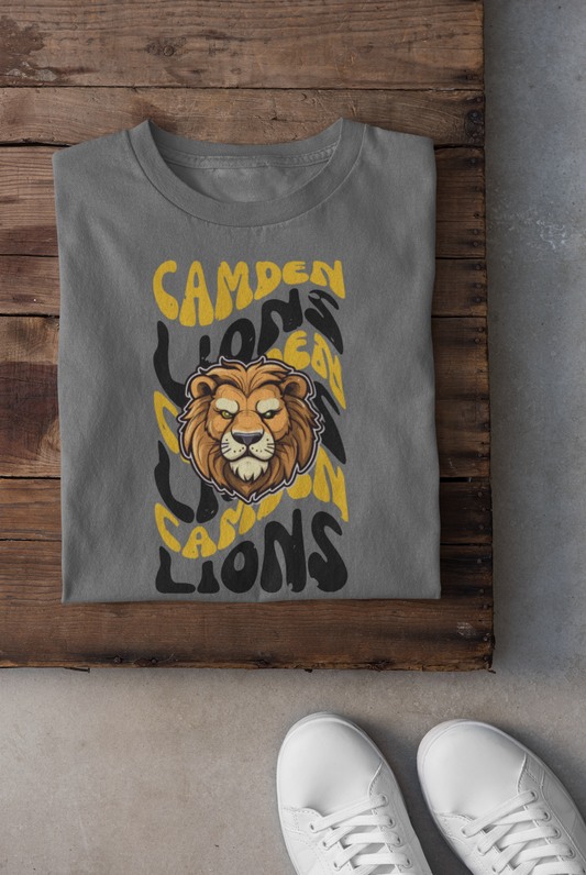 Camden Lions Distressed Wavy Mascot Design DTF Transfer