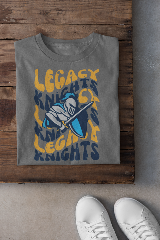 Legacy Knights Distressed Wavy Mascot Design DTF Transfer