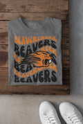 Beavercreek Beavers Distressed Wavy Mascot Design DTF Transfer - Merch Girls