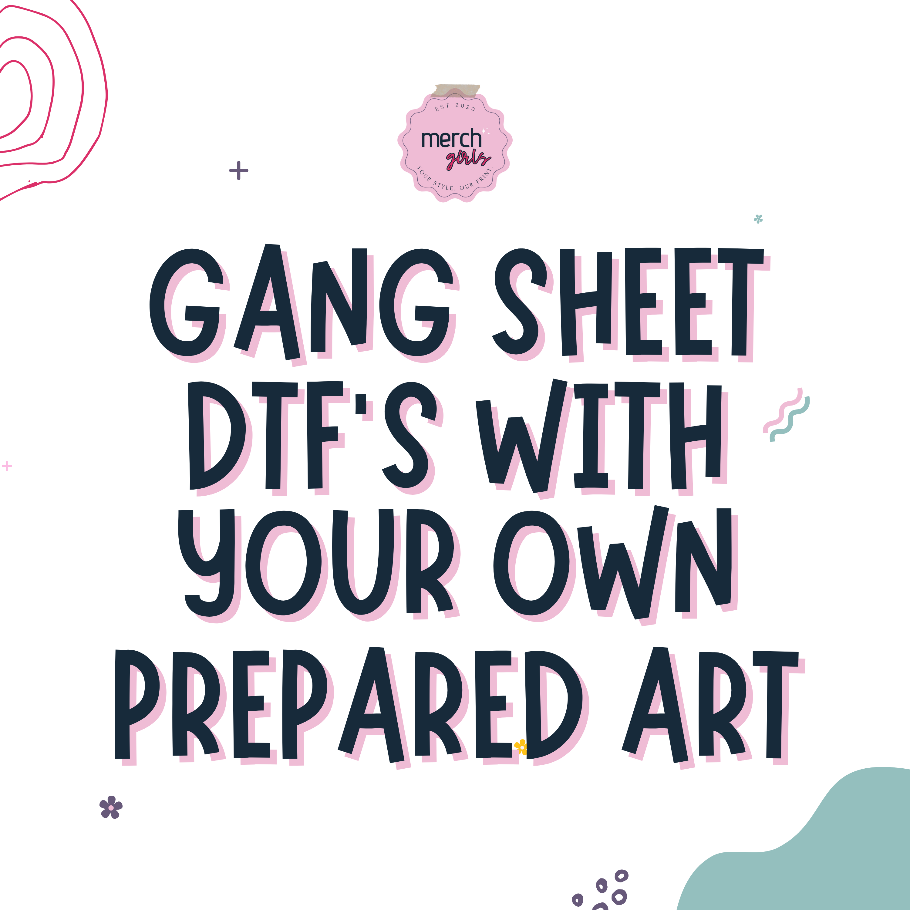 GANG SHEET DTF -YOUR OWN PREPARED ART.