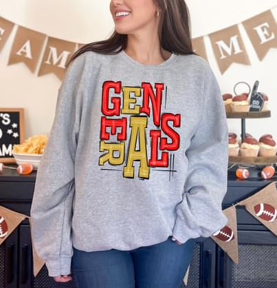 Generals Sporty Varsity Doodle DTF Transfer