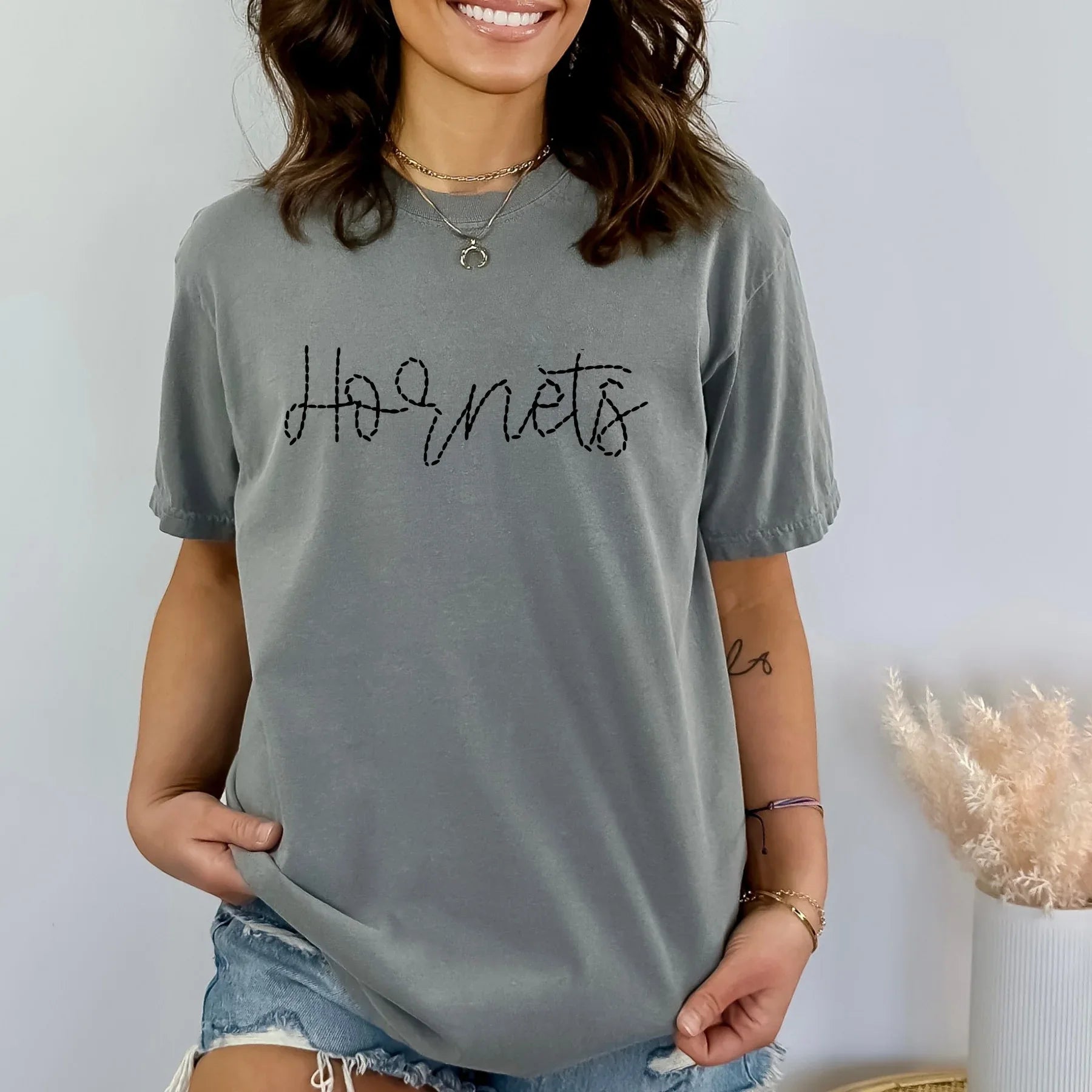 Hornets Faux Handstitched DTF Transfer - Merch Girls