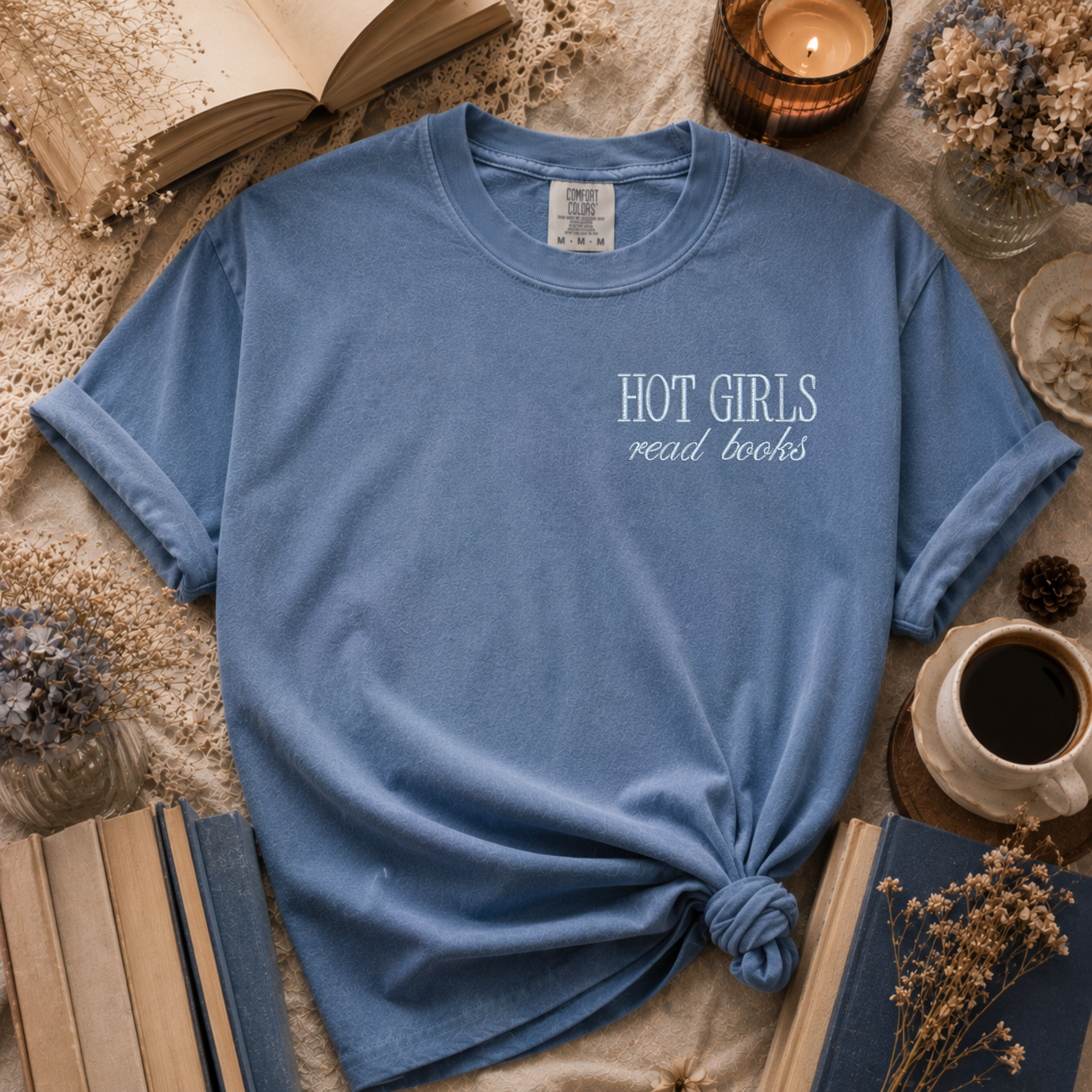 Hot Girls Have a TBR | Hot Girls Read Books Embroidered Shirt