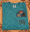 Gobble & Gather | Embroidered Thanksgiving Monogram Pocket Tee