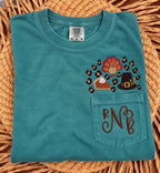 Gobble & Gather | Embroidered Thanksgiving Monogram Pocket Tee