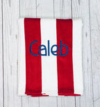 Custom Embroidered Oversized Striped Beach Towels - Merch Girls