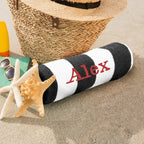 Custom Embroidered Oversized Striped Beach Towels - Merch Girls